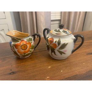 Vintage japanese Tea Set Creme And Sugar, No Chips Or Cracks